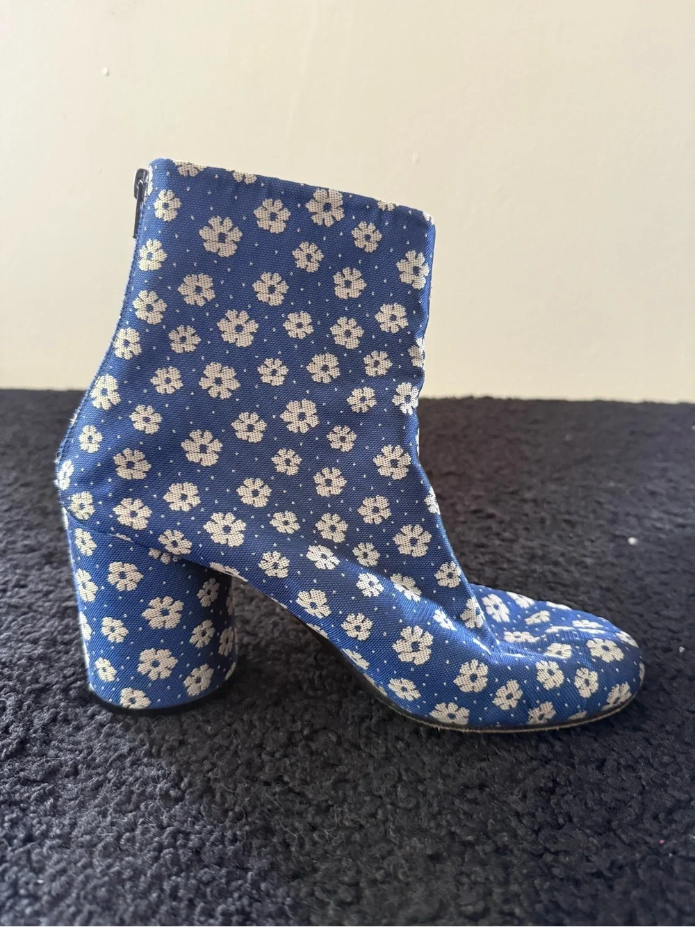 Maison Martin Margiela Blue Floral Ankle Boots